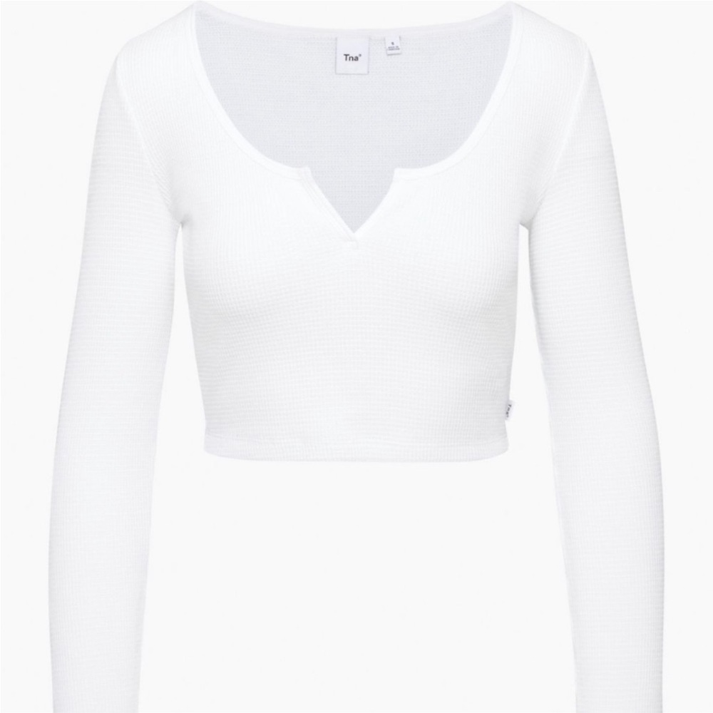 Aritzia TNA waffle scoop neck longsleeve